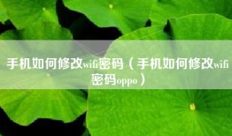 手机如何修改wifi密码（手机如何修改wifi密码oppo）