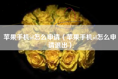 苹果手机id怎么申请（苹果手机id怎么申请退出）